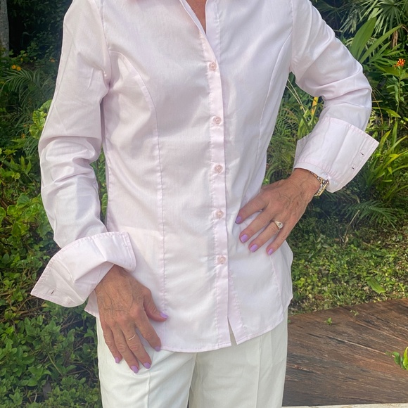 Rosa York Professional Attire Pink Button Down Top - Picture 3 of 8